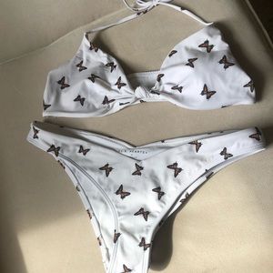 LA hearts butterfly white bikini size small
